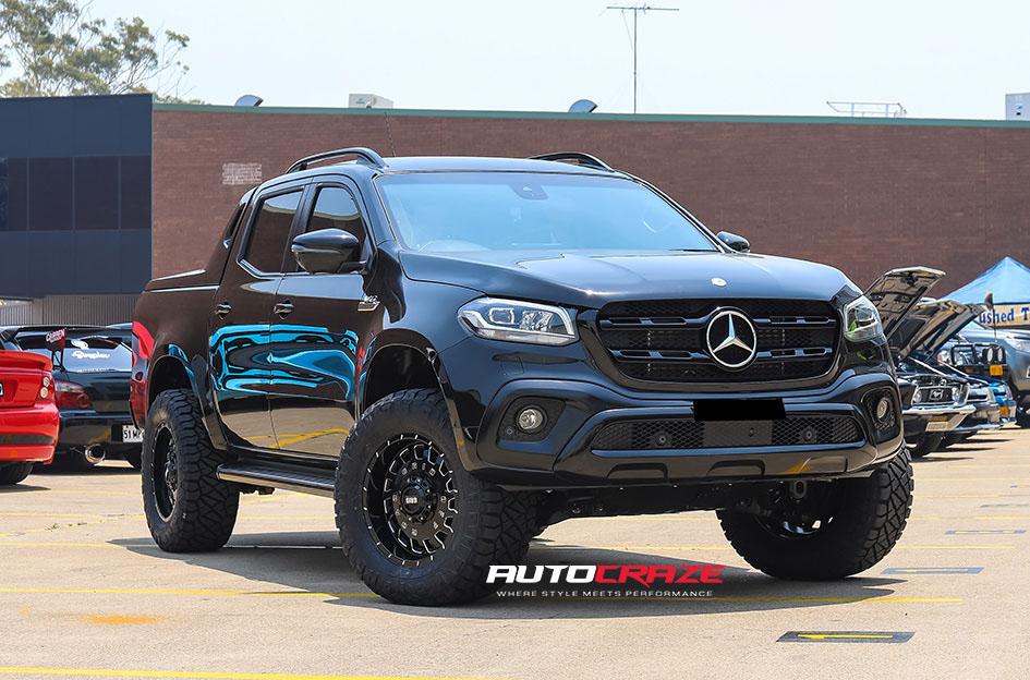 MERCEDES X CLASS GD03 GLOSS BLACK MILLED ACCENTS